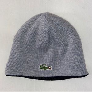LACOSTE Winter Hat Beanie REVERSIBLE Like New